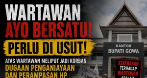 Wartawan Korban Kekerasan, di Aksi Demo Digelar Sejumlah SKPD di Kantor Bupati Gowa, Perlu di usut