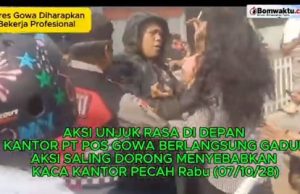 Massa Amara Gowa Gelar Aksi Bela Bupati di Kantor Pos, Polres Gowa Diharapkan Bekerja Profesional